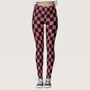 Leggings motif du drapeau À damiers Norvège