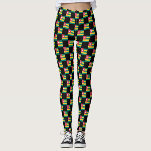 Leggings motif du drapeau À damiers Togo