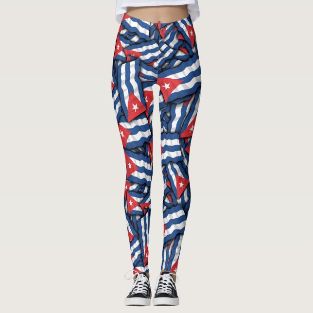 Leggings Motif du drapeau cubain (Devant)