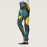 Leggings Motif du jardin de citron. Agrumes tropicaux jaune<br><div class="desc">Légumineuses motifs à citron jaune.</div>