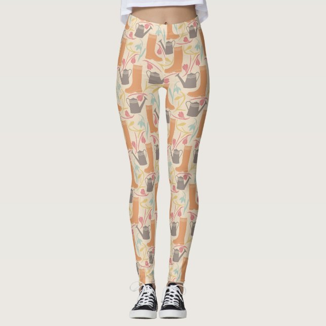 Leggings Motif du jardin de printemps (Devant)