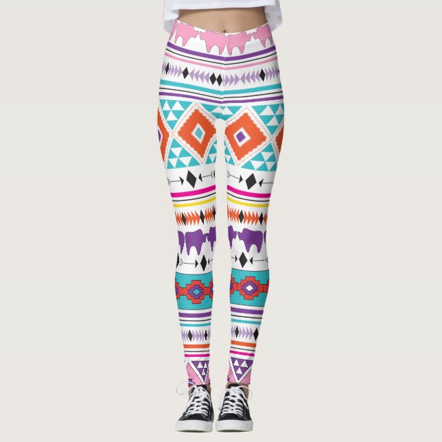 Leggings Motif du sud-ouest de l'Inde aztèque (Devant)