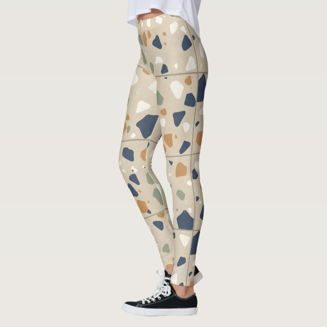 Leggings Motif du Terrazzo muet (Gauche)
