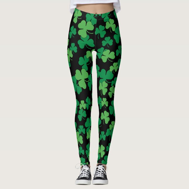 Leggings Motif du trèfle de Saint-Patricks (Devant)