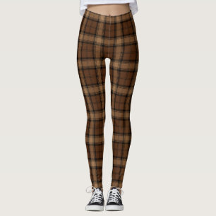 Leggings Motif écossais noir Brown de kilt de plaid de