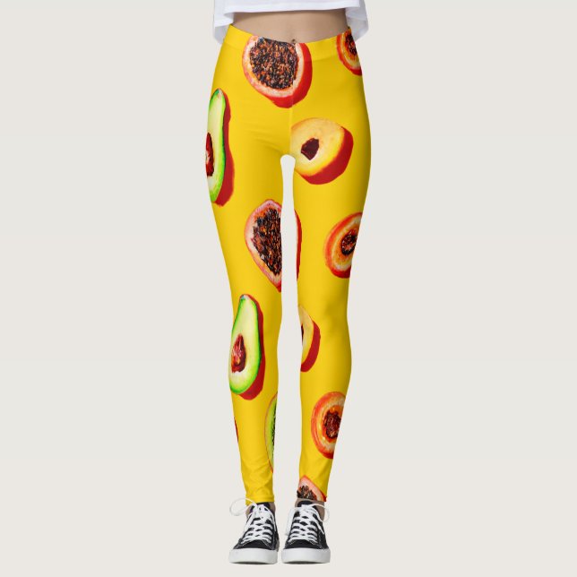 Leggings Motif élégant à base de fruits néons (Devant)