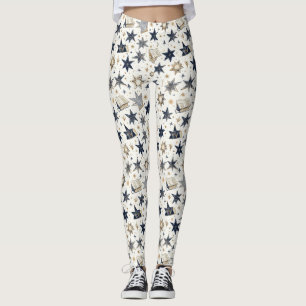 Leggings Motif Elegant Blue & Gold (8)