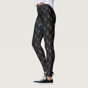 Leggings Motif élégant de cœurs et de clés colorés modernes
