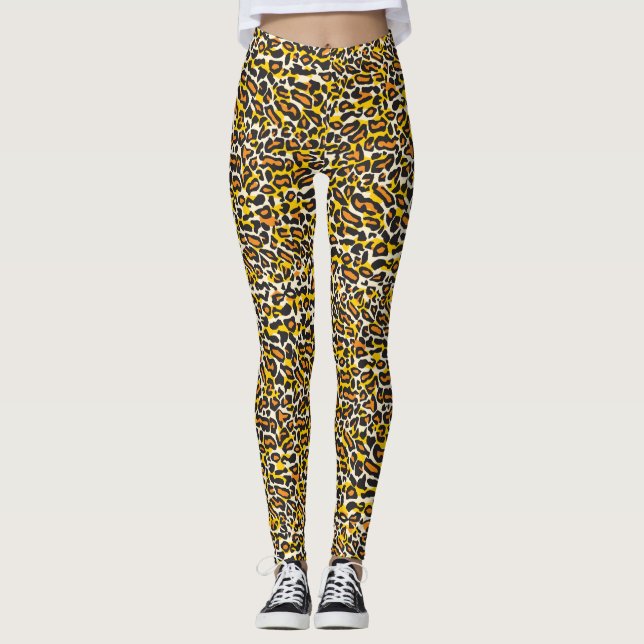 Leggings Motif Empreinte de léopard (Devant)
