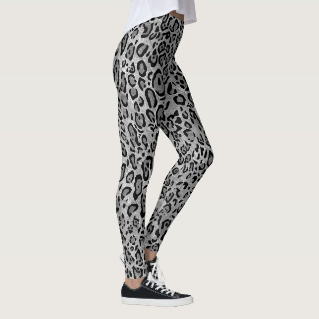 Leggings Motif Empreinte de léopard monochrome élégant (Droite)