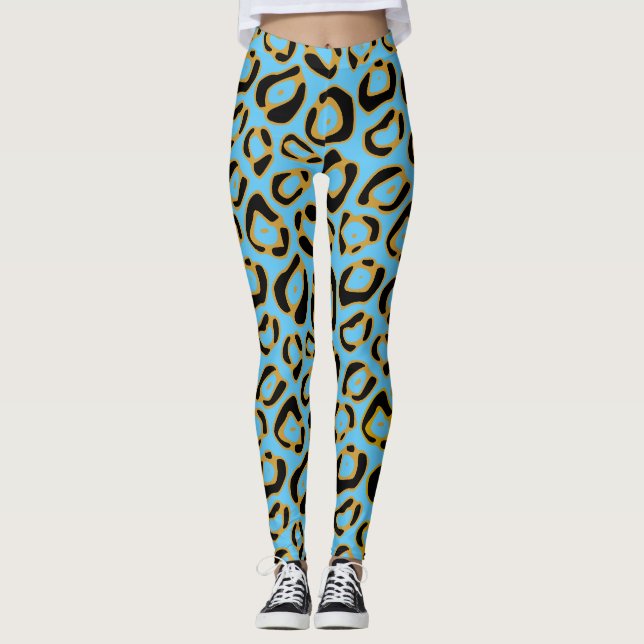 Leggings Motif Empreinte de léopard social (Devant)