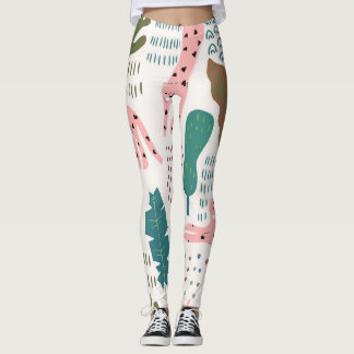 Leggings Motif, empreinte de léopard, vintage.