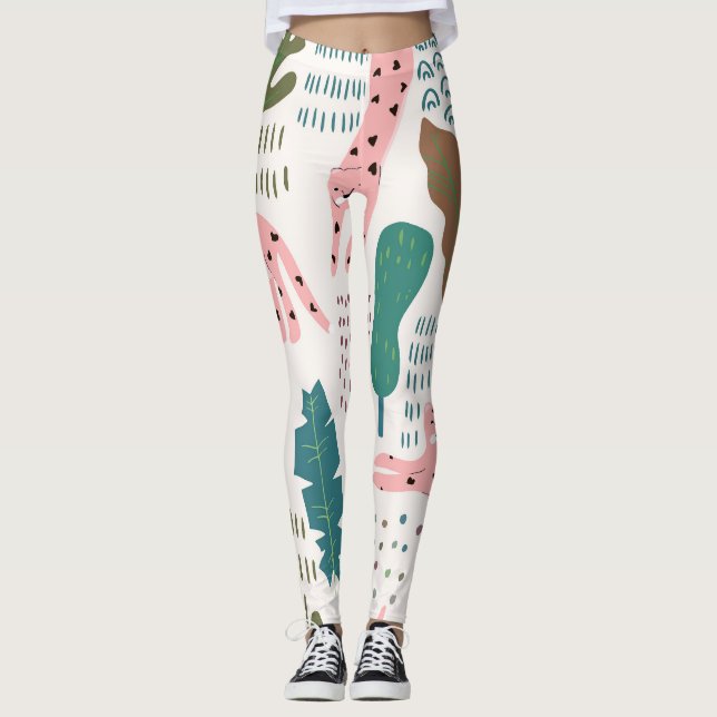 Leggings Motif, empreinte de léopard, vintage. (Devant)