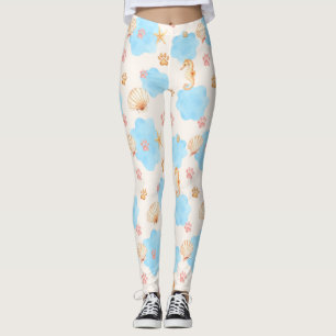 Leggings Motif Empreinte de patte d'inspiration océanique a