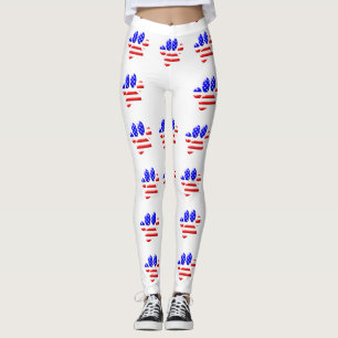 Leggings MOTIF Empreinte de patte du Drapeau américain