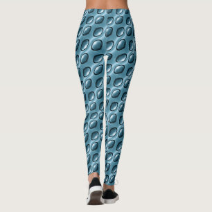 Leggings motif en acier bleu Abstrait