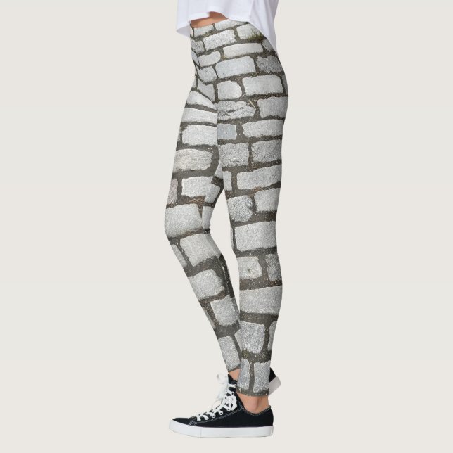 Leggings Motif en brique Cobblestone Street Pathway Sidewal (Gauche)