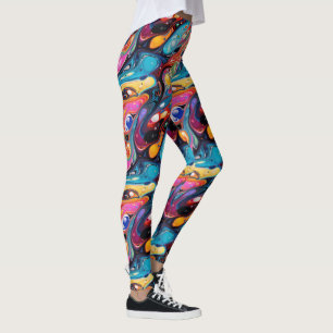 Leggings Motif en carrelage de liquide mignon versé