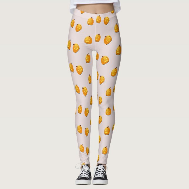 Leggings Motif en chef citrouille orange (Devant)