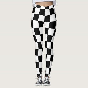 Leggings Motif en damier noir et blanc
