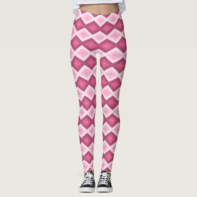 Leggings Motif en diamant rose (Devant)
