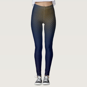 Leggings motif en fibre de carbone noire jaune pâle
