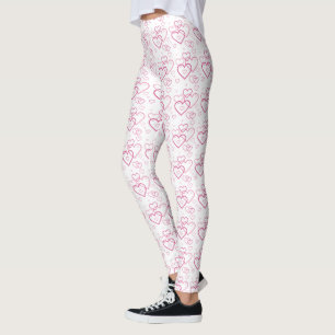 Leggings Motif en forme de coeur rose