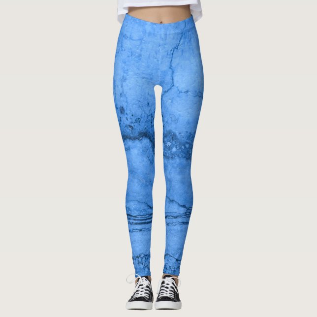 Leggings Motif en granit bleu, marbre bleu, pierre bleue (Devant)