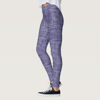 Leggings Motif en lin Tweed Navy