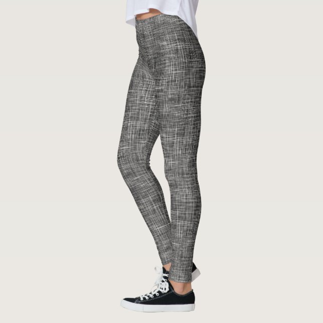 Leggings Motif en lin tweed noir  (Gauche)