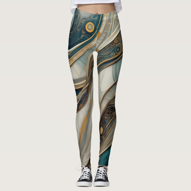 Leggings Motif en marbre (Devant)