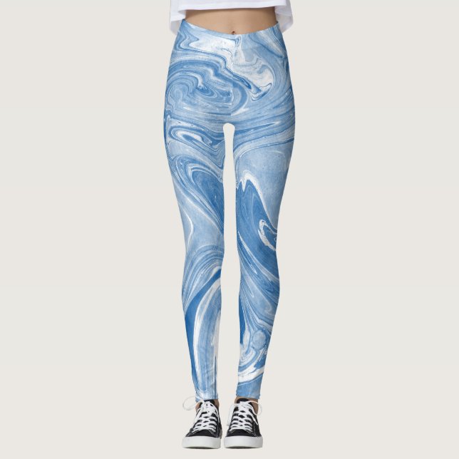Leggings Motif en marbre coloré. (Devant)