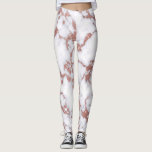 Leggings Motif en marbre de Parties scintillant en or rose<br><div class="desc">Cette motif en marbre chic et glamour est une touche tendance et unique sur un motif classique. Les marbres sont tout à fait en vogue en ce moment et ce design original a été imprégné de faux imprimé rose parties scintillant d'or des veines en marbre sur pierre blanche. C’est le...</div>