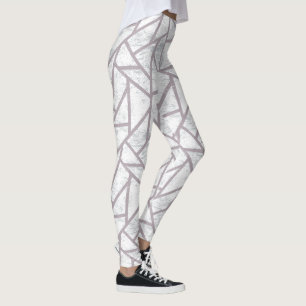 Leggings Motif en mosaïque gris pâle