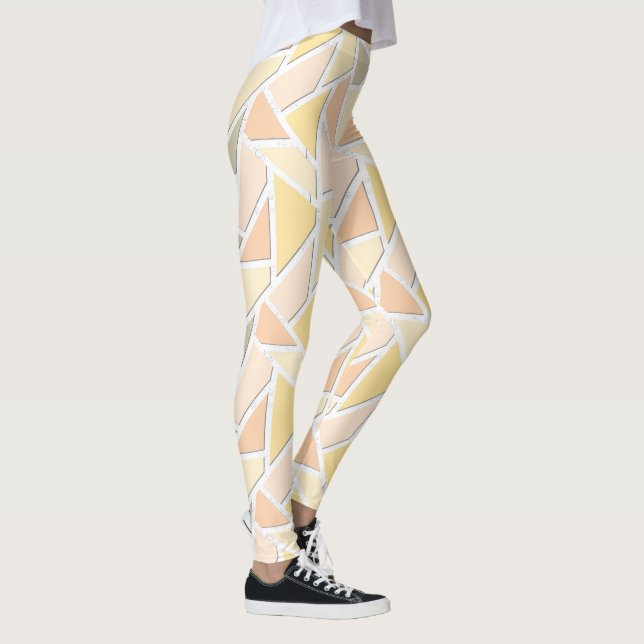 Leggings Motif en mosaïque jaune citron (Droite)