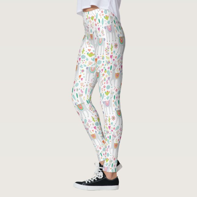 Leggings Motif en pastel mignon de lama (Gauche)