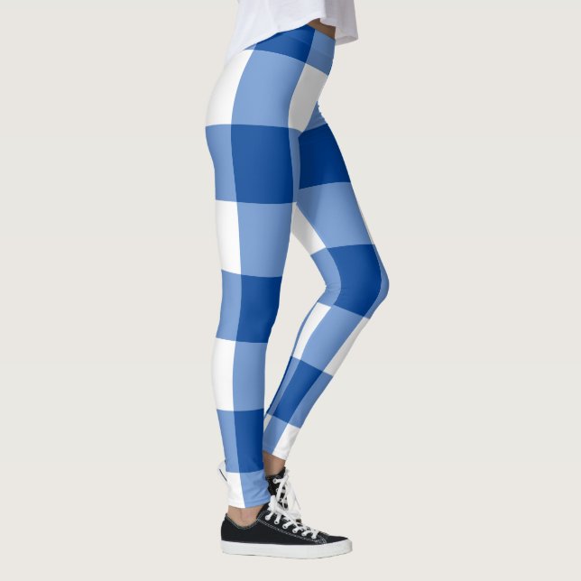 Leggings Motif en vichy bleu (Droite)