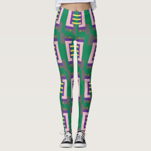 Leggings Motif encadré Abstrait à trois lignes avec point