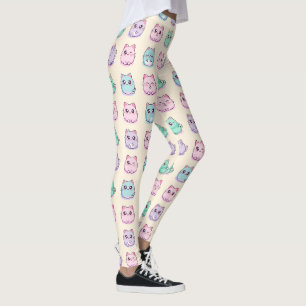 Leggings Motif esthétique pastel de chats mignons Kawaii