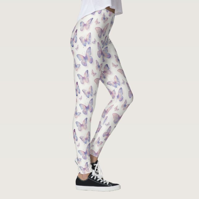 Leggings Motif esthétique pastel rêveur de papillon (Droite)