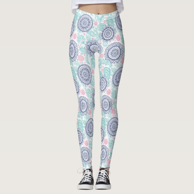 Leggings Motif ethnique de Paisley (Devant)