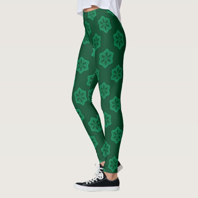 Leggings Motif étoile Green Snowflake (Gauche)