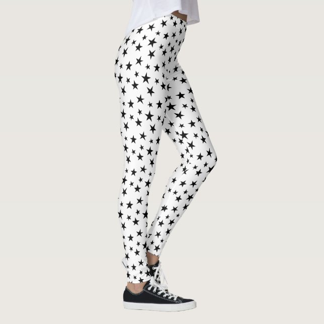 Leggings Motif étoilé noir et blanc (Droite)