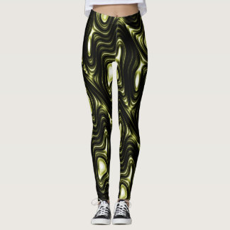 Leggings Motif étranger vert-foncé rougeoyant abstrait
