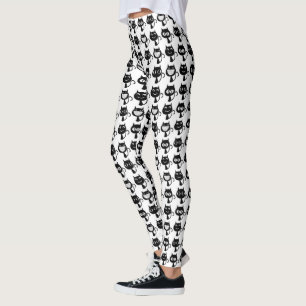 Leggings Motif Expressions de chats noirs mignons