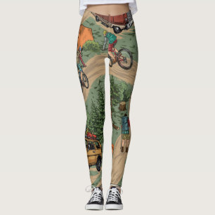 Leggings Motif extérieur vintage : Randonnées, Vélos