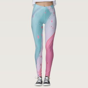 Leggings Motif fantaisiste de fleurs sauvages à l'aquarelle