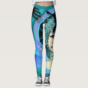 Leggings Motif féerique d'étoile bleue des guêtres W. de