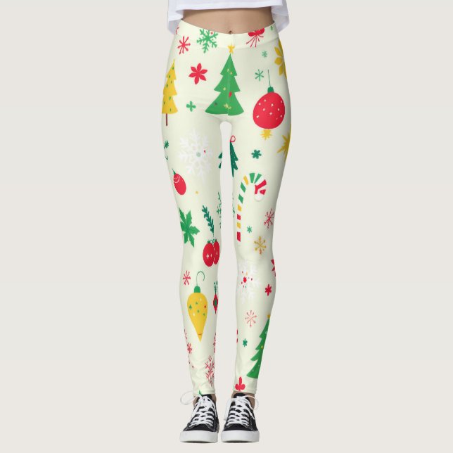 Leggings Motif festif de Noël (Devant)