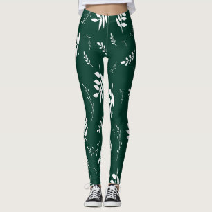 Leggings motif feuille